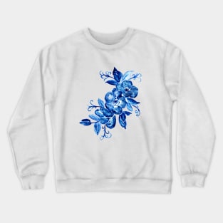 Blue Flower Ornaments Crewneck Sweatshirt